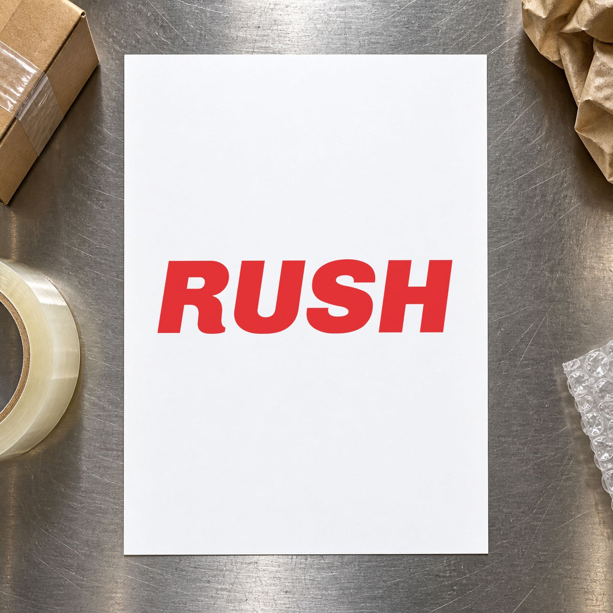 "Rush" Xstamper No. 1334 stamp shown in everyday handling