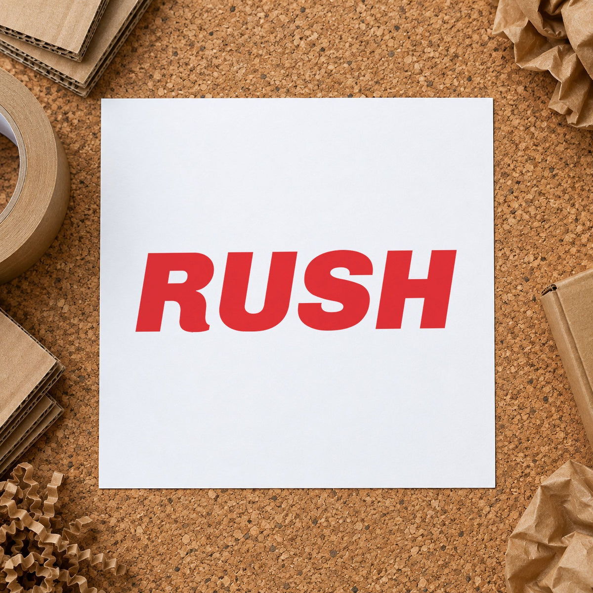 Close view of the "Rush" mark left by Xstamper No. 1334