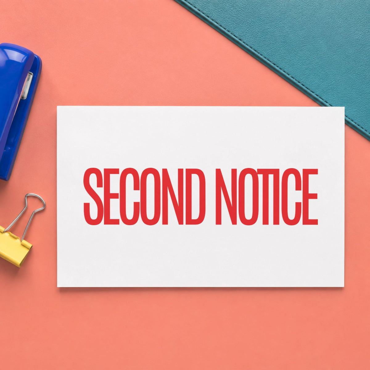 Close view of the "Second notice" mark left by Xstamper No. 1012