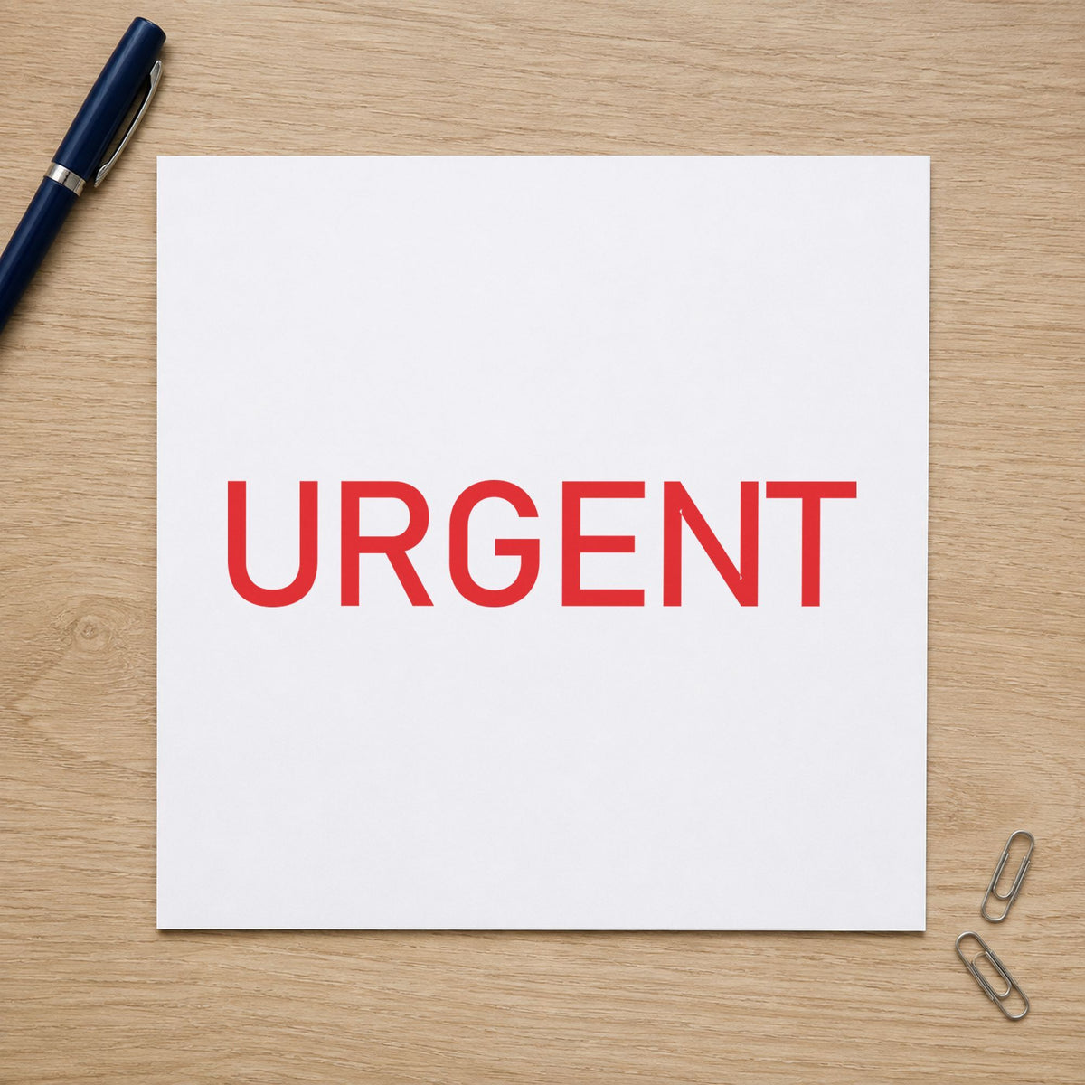 "Urgent" stamp pressed on paper, no separate ink pad needed
