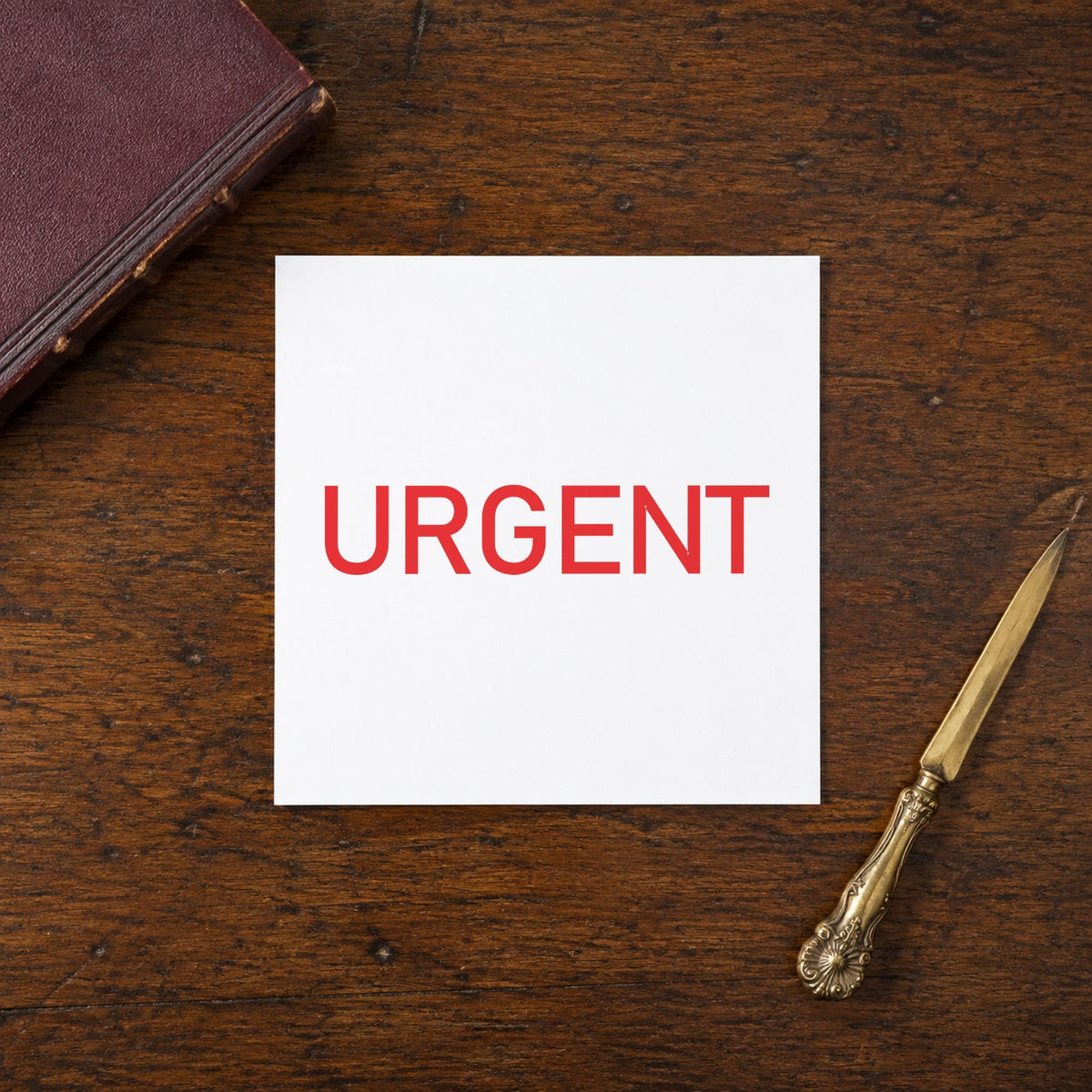 "Urgent" imprint sized 1/2 x 1-5/8 in on a document page