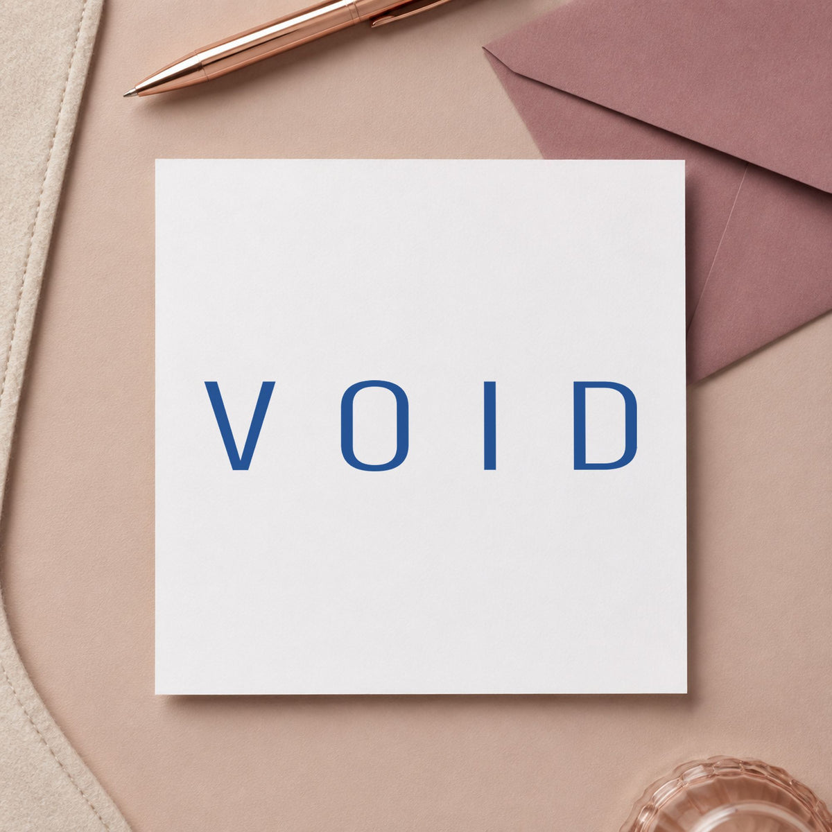 "Void" Xstamper stamp at work on everyday office paperwork