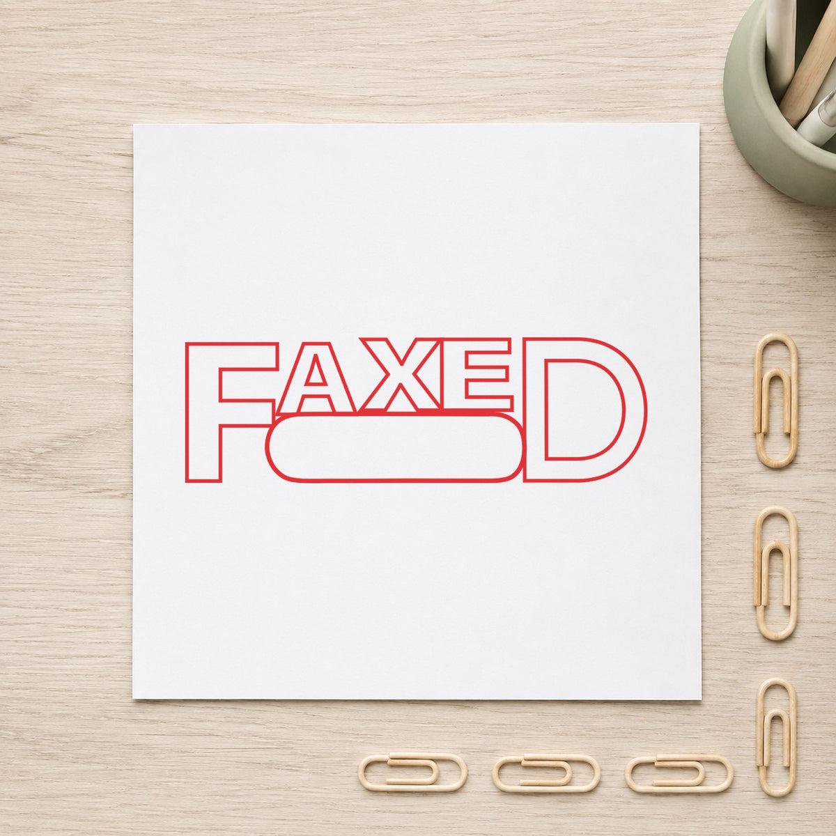 "Date faxed" Xstamper stamp at work on everyday office paperwork