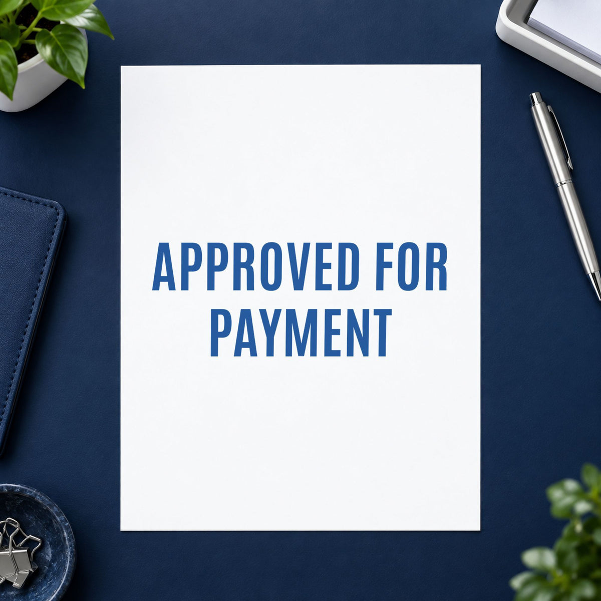 "Approved for payment" imprint sized 1/2 x 1-5/8 in on a document page