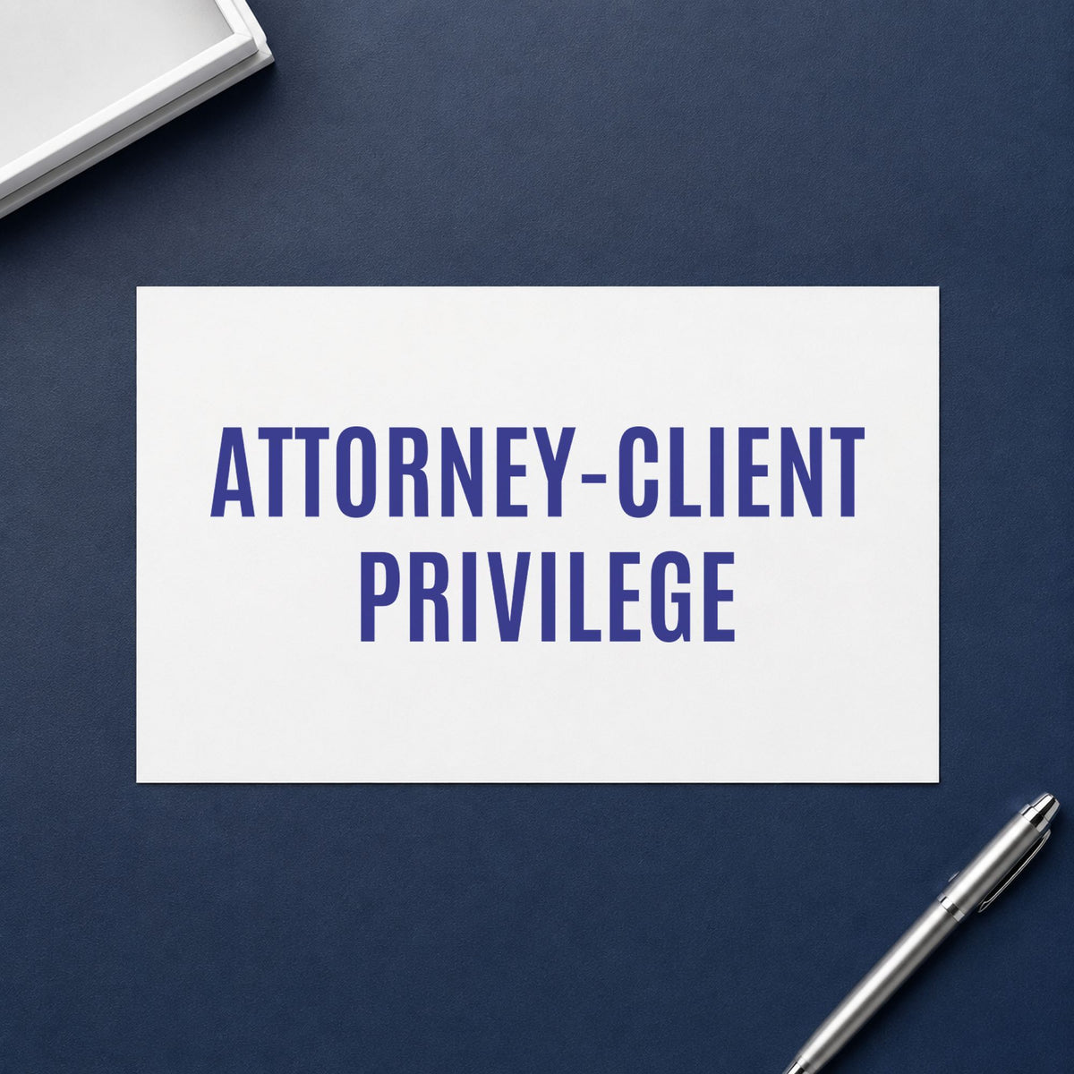"Attorney-client privilege" Xstamper No. 1816 stamp shown in everyday handling