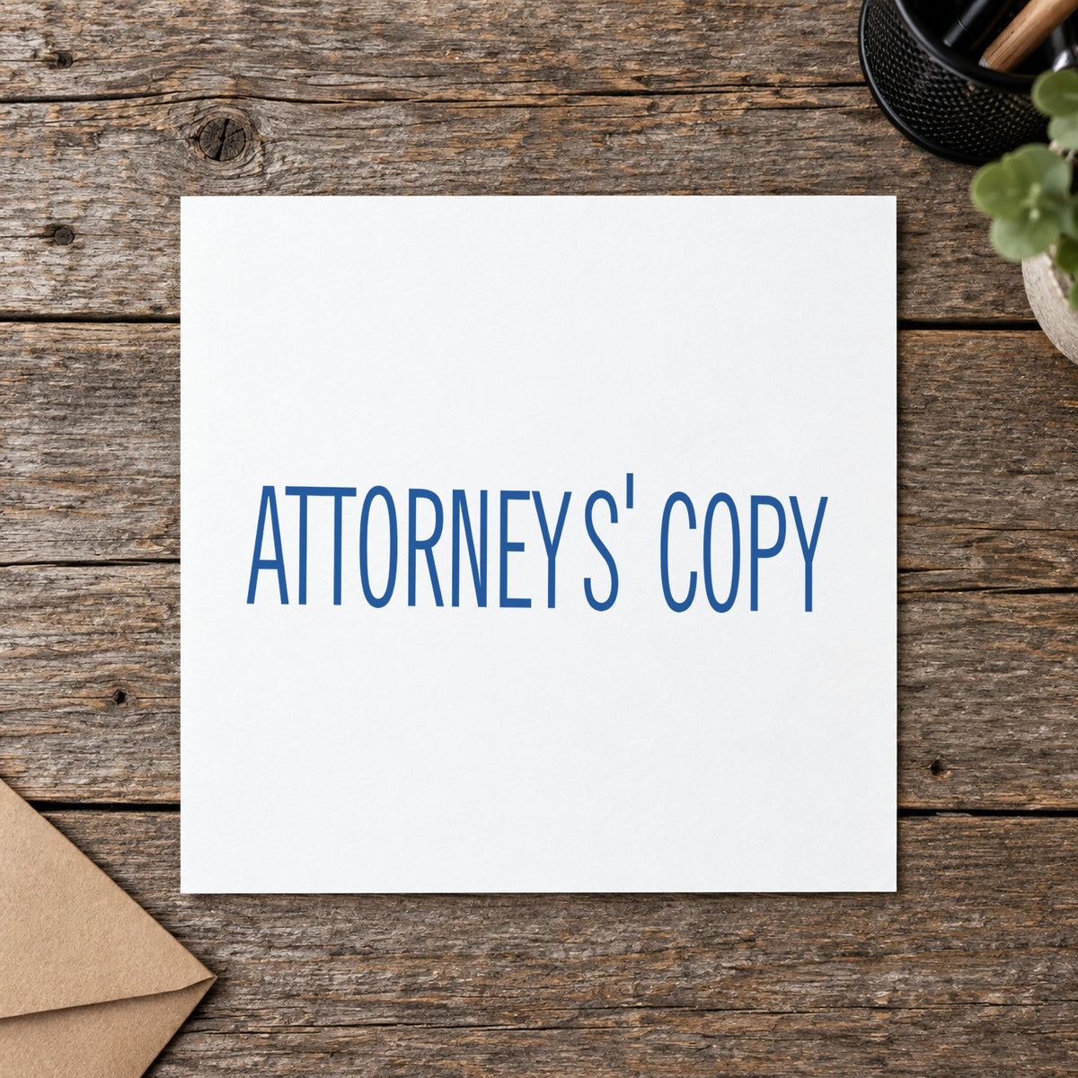 "Attorney's copy" imprint on a printed page, Xstamper No. 1814
