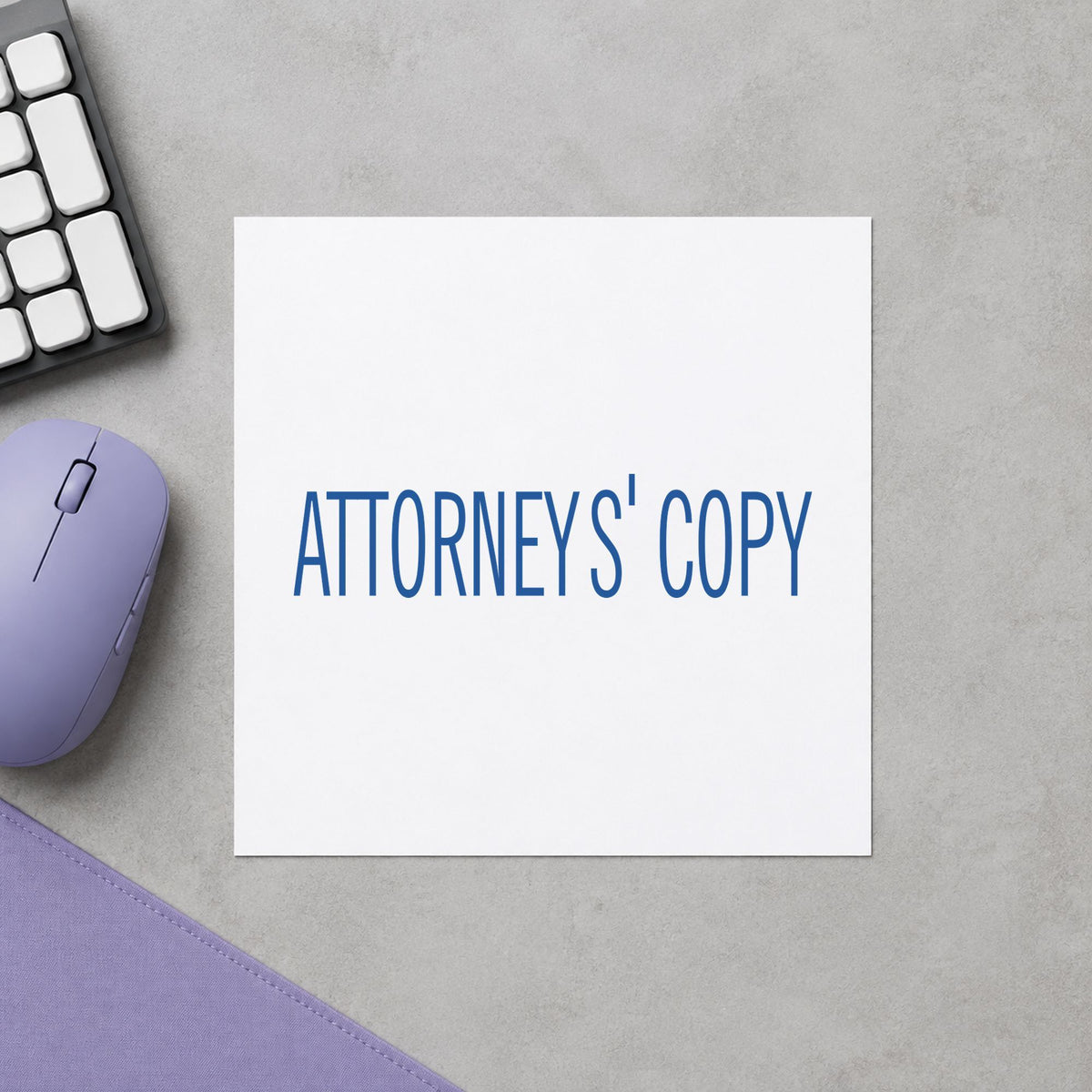 "Attorney's copy" imprint sized 1/2 x 1-5/8 in on a document page