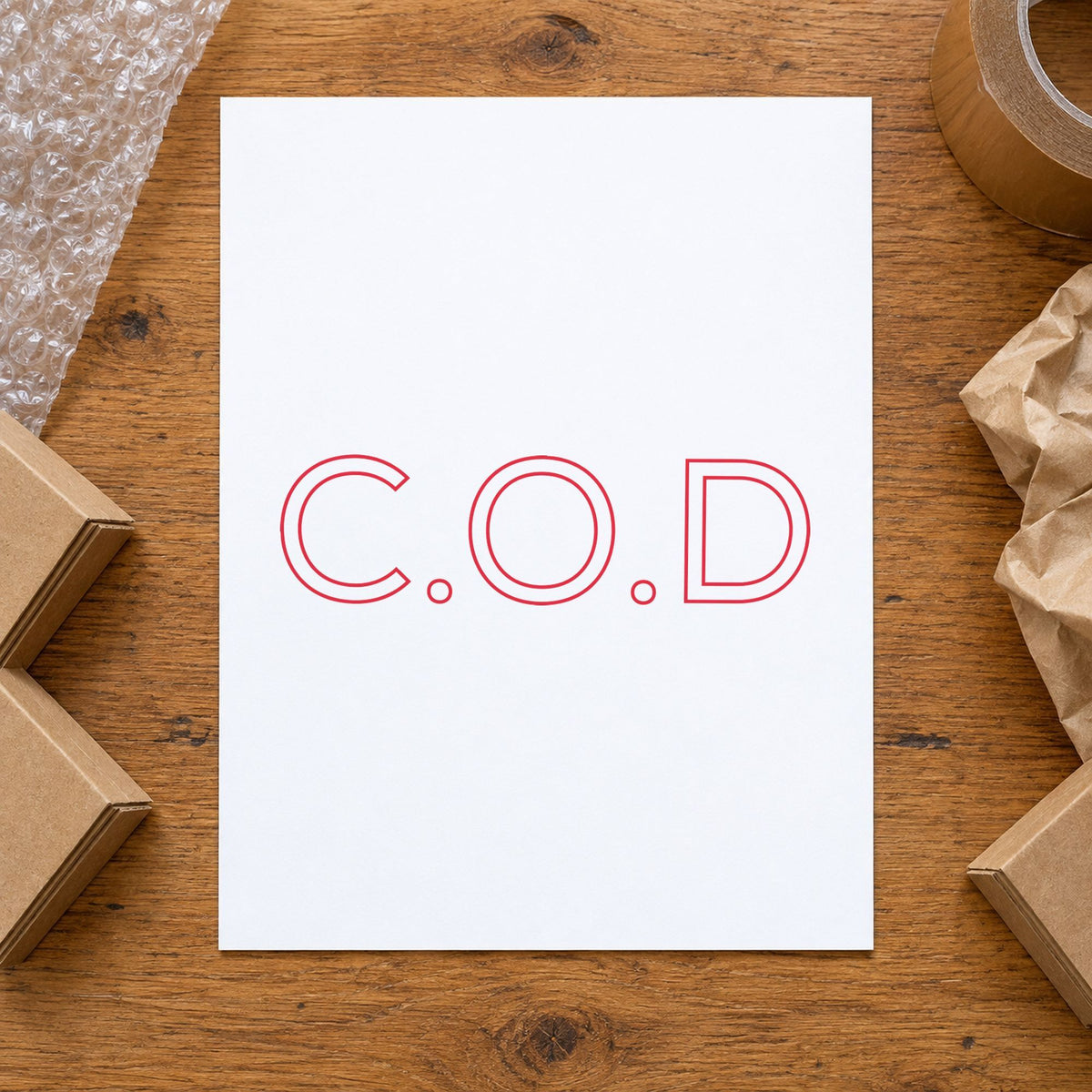 "C.O.D." Xstamper No. 1011 stamp shown in everyday handling