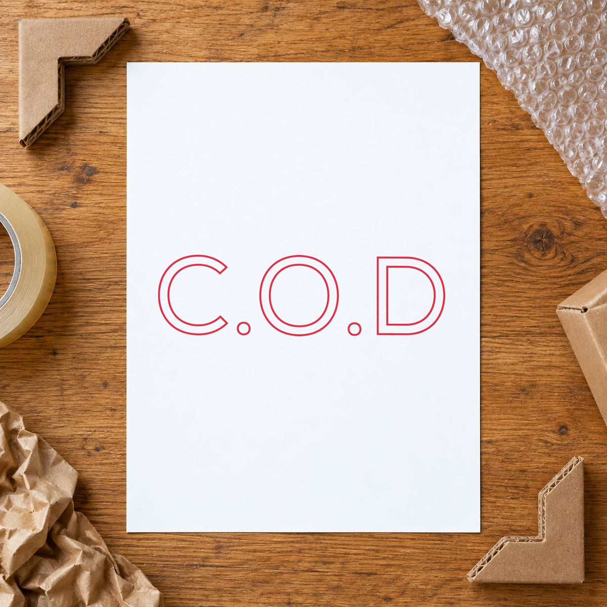 "C.O.D." Xstamper stamp at work on everyday office paperwork