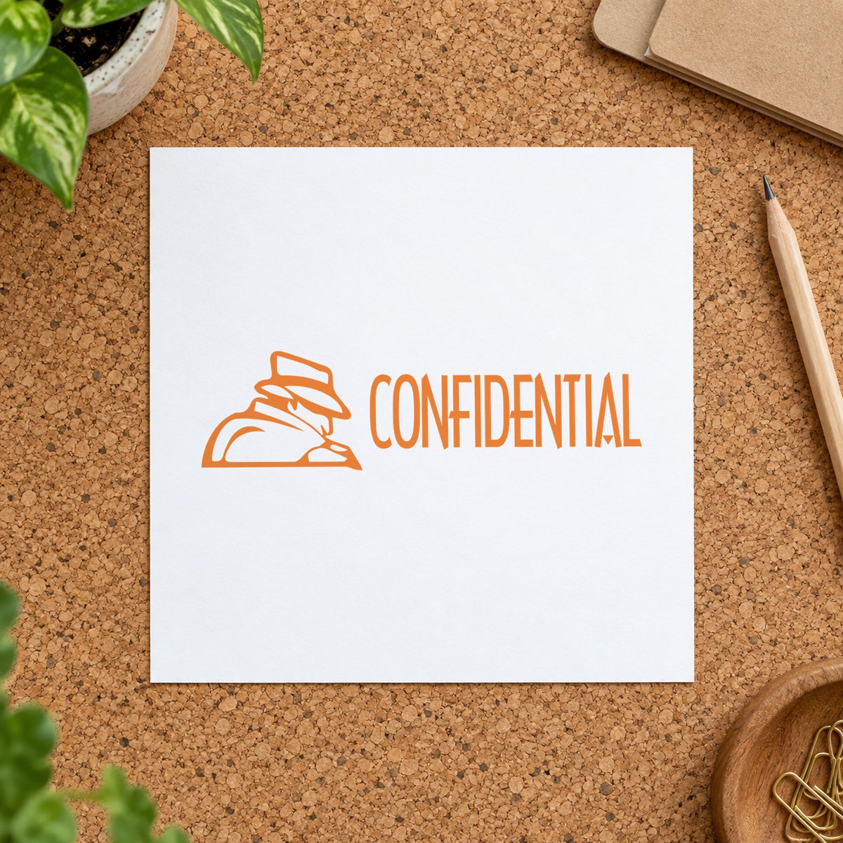 Pre-inked "Confidential" stamp applied to a document, 1/2 x 1-5/8 in impression