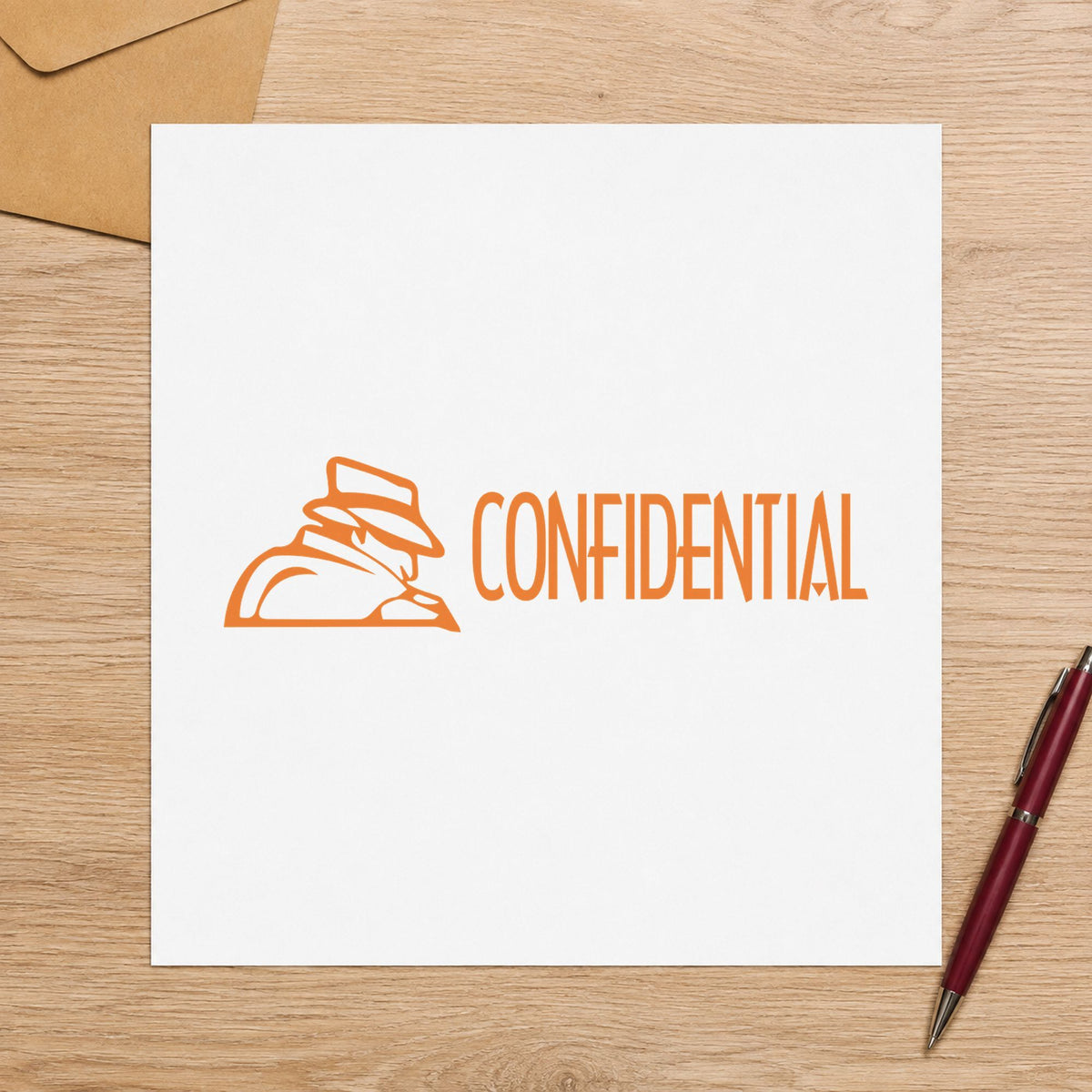 "Confidential" Xstamper stamp at work on everyday office paperwork