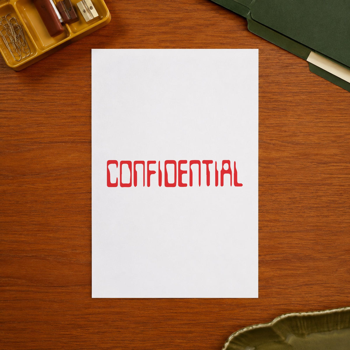 "Confidential" Xstamper No. 1604 stamp shown in everyday handling