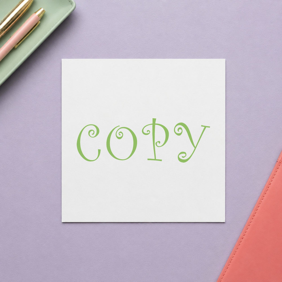 "Copy" stamp pressed on paper, no separate ink pad needed