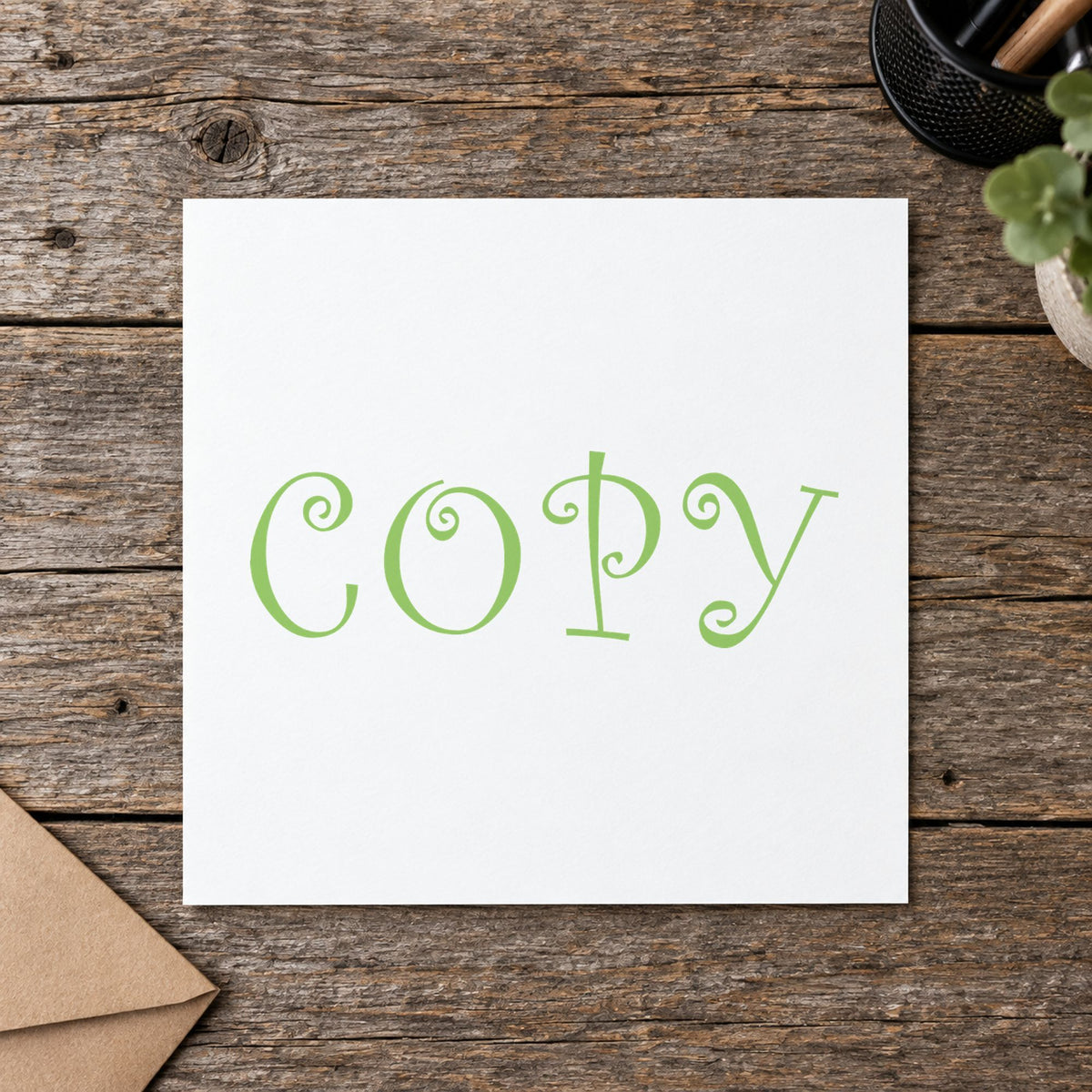 Pre-inked "Copy" stamp marking paperwork in an office setting