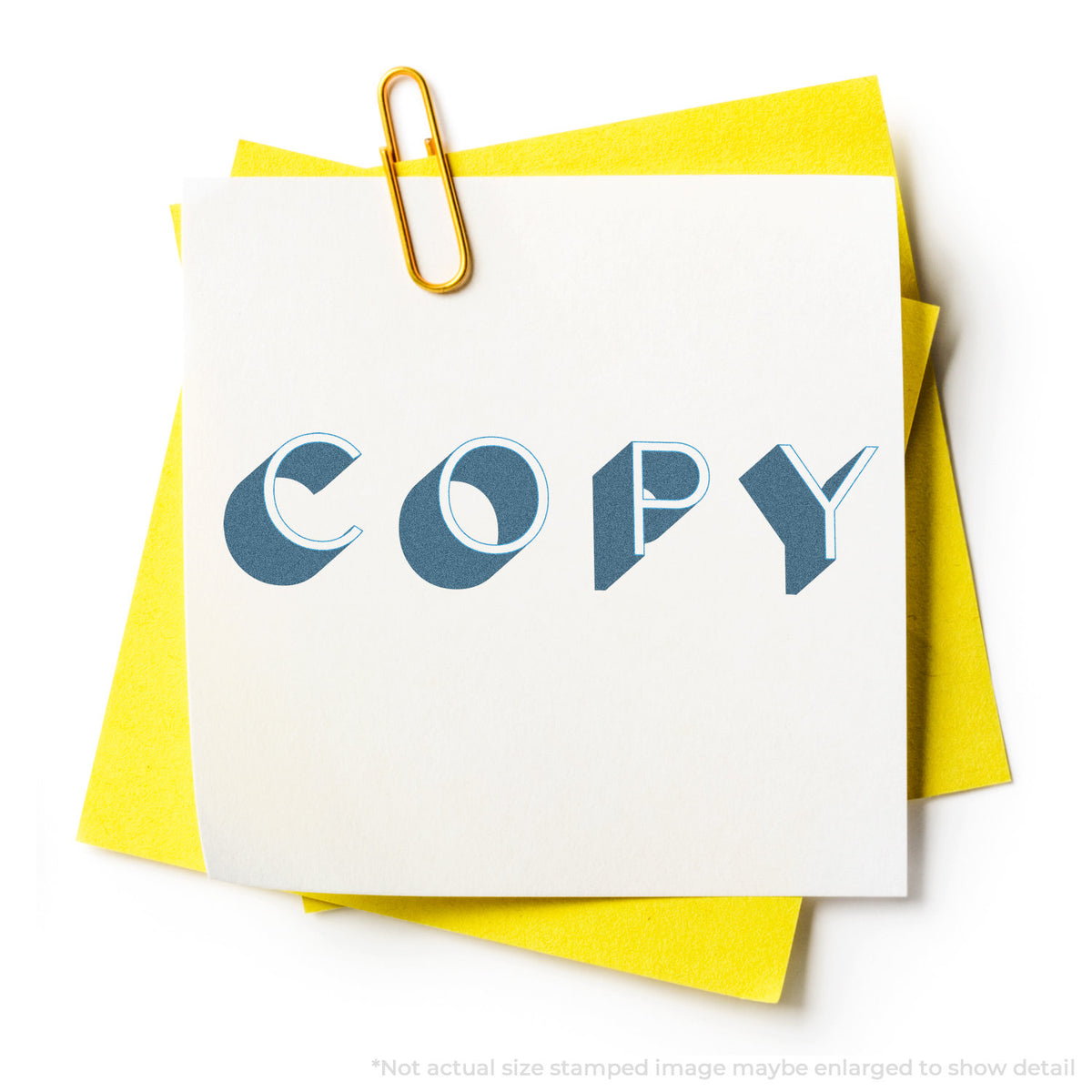 "Copy" stamp and its crisp 1/2 x 1-5/8 in impression on paper
