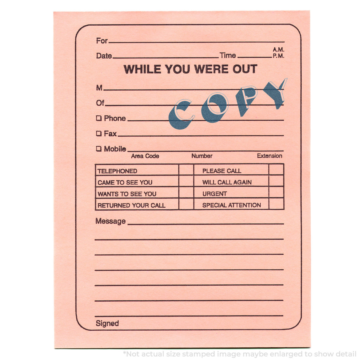 "Copy" Xstamper stamp used on filed paperwork