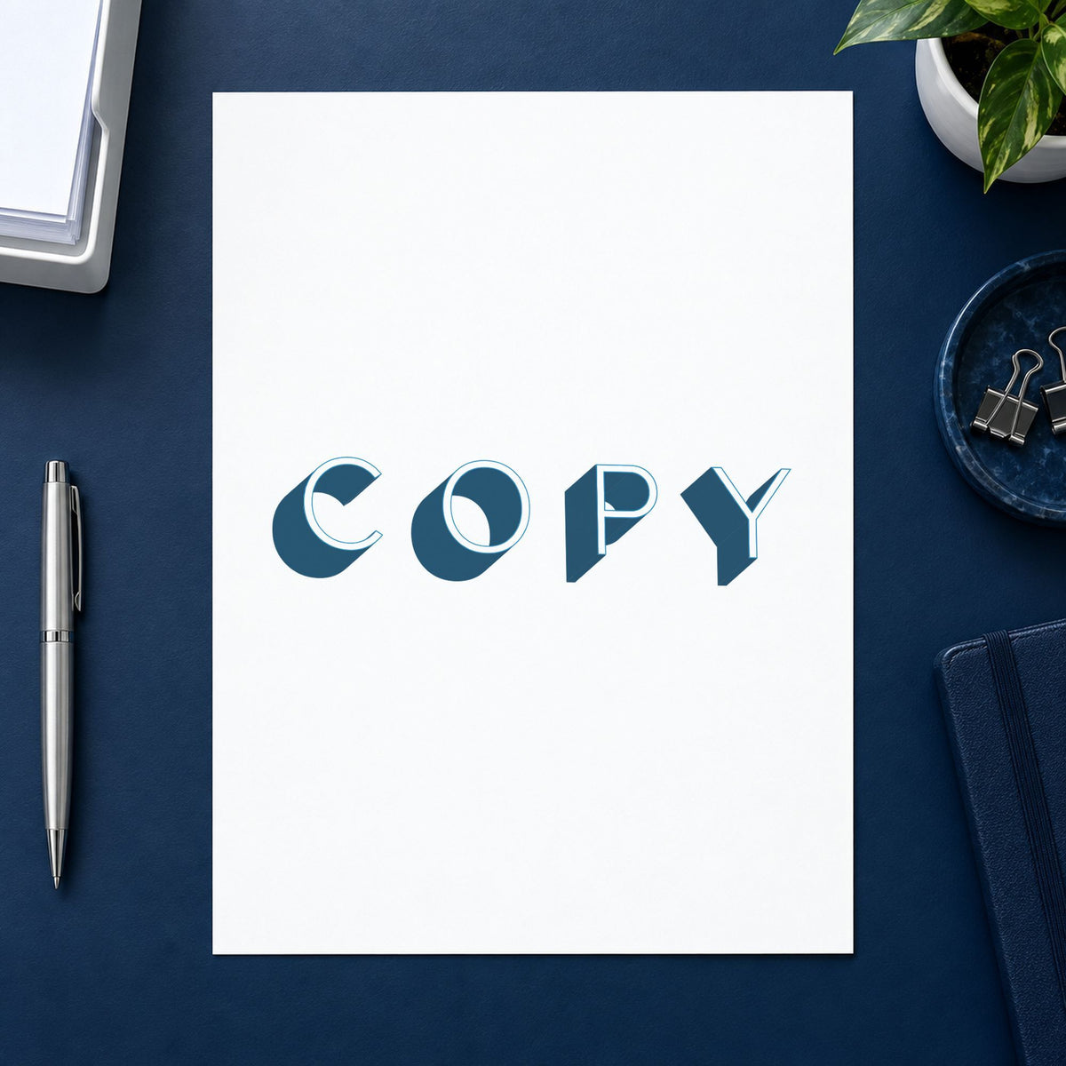 Pre-inked "Copy" stamp applied to a document, 1/2 x 1-5/8 in impression