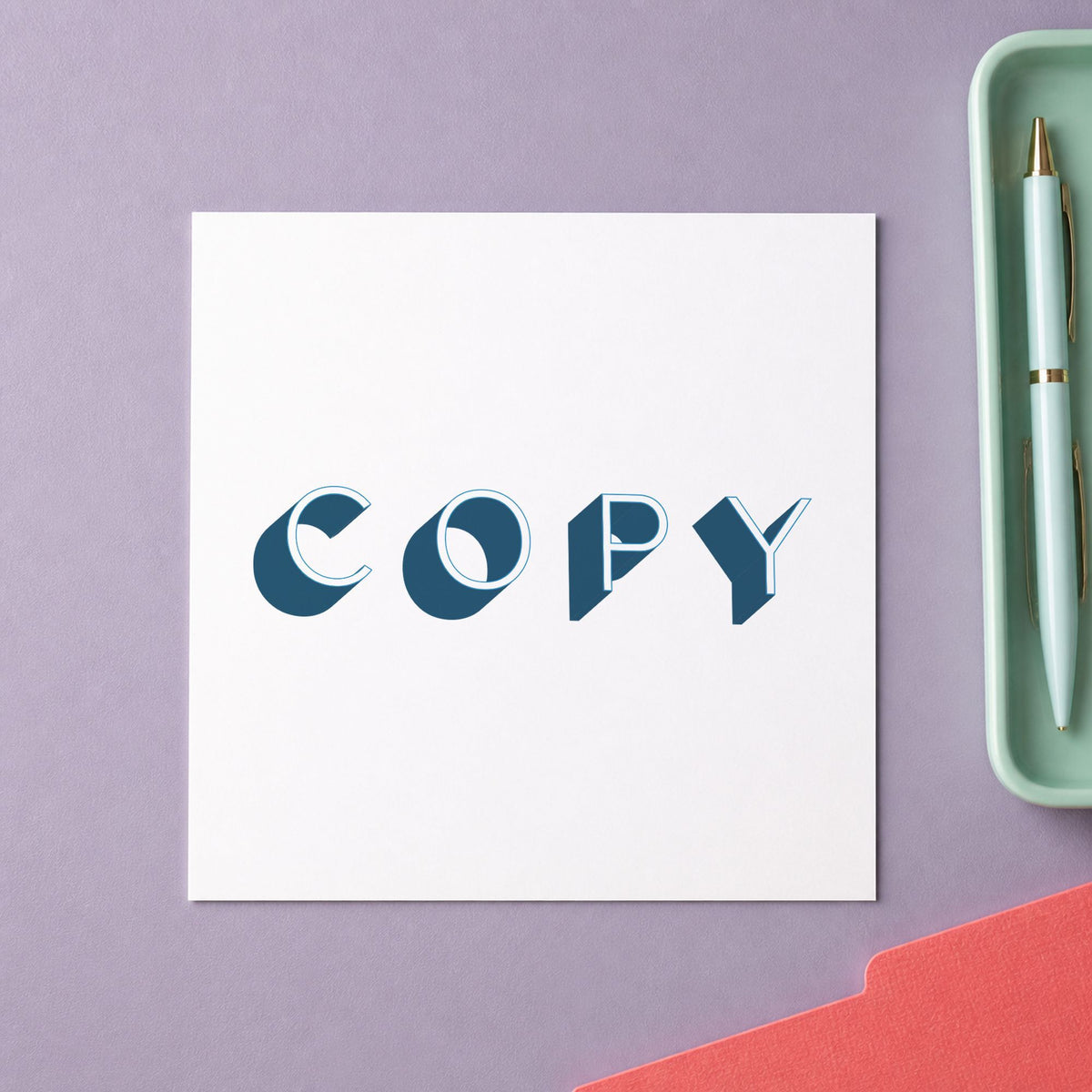 "Copy" Xstamper pre-inked stamp beside its rectangle imprint
