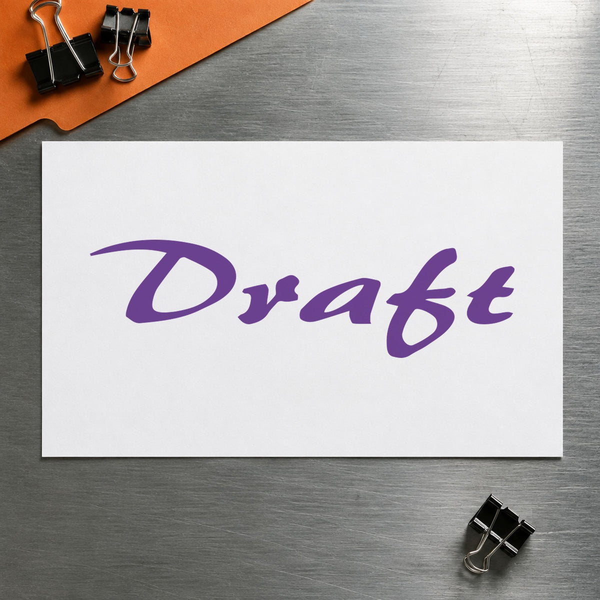 "Draft" imprint on a printed page, Xstamper No. 1819