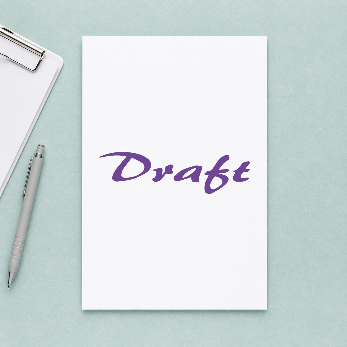 "Draft" imprint sized 1/2 x 1-5/8 in on a document page