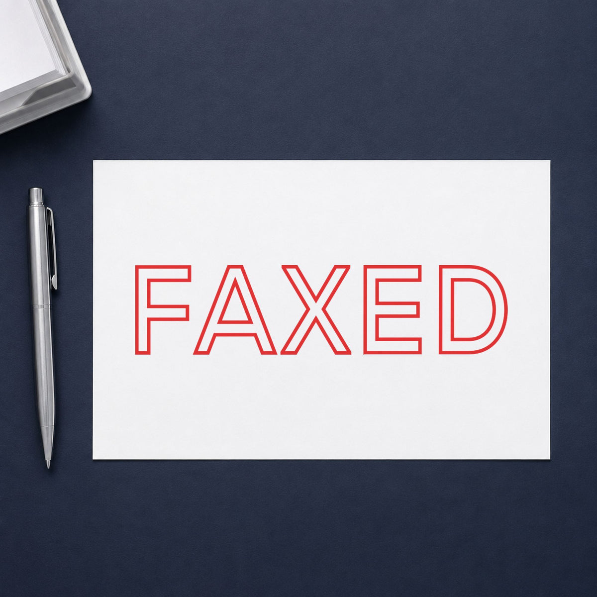 Close view of the "Faxed" mark left by Xstamper No. 1346