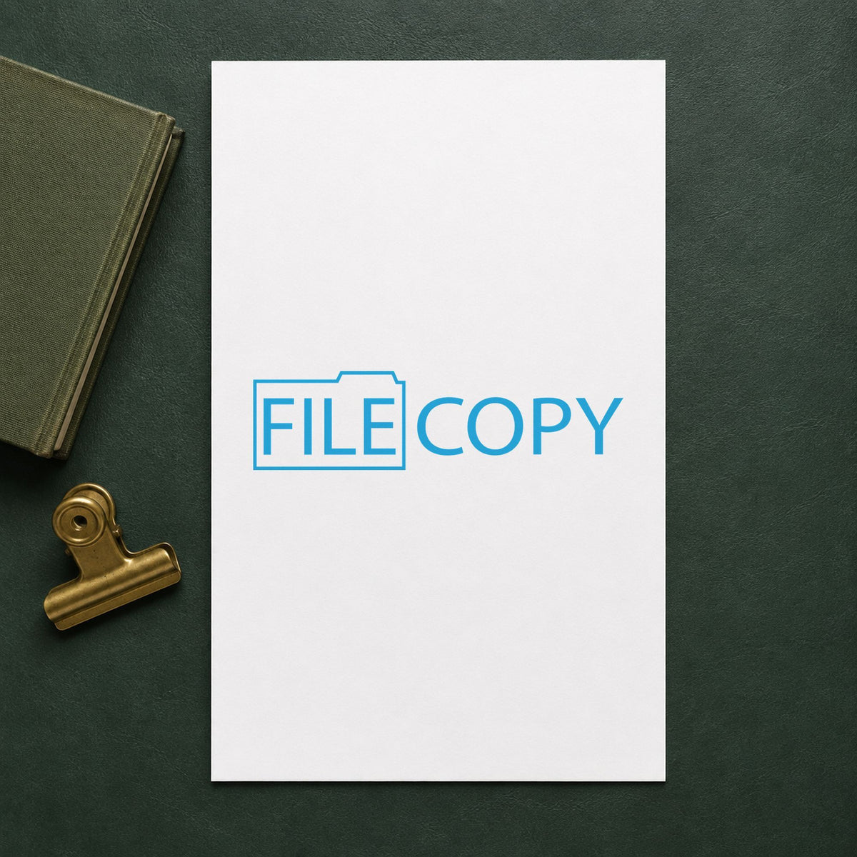 "File copy" Xstamper stamp at work on everyday office paperwork