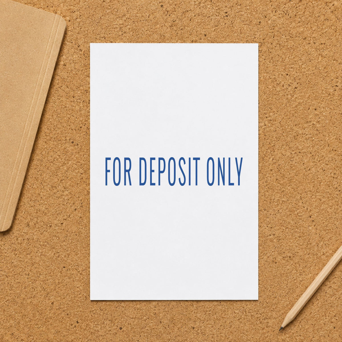 Close view of the "For deposit only" mark left by Xstamper No. 1121