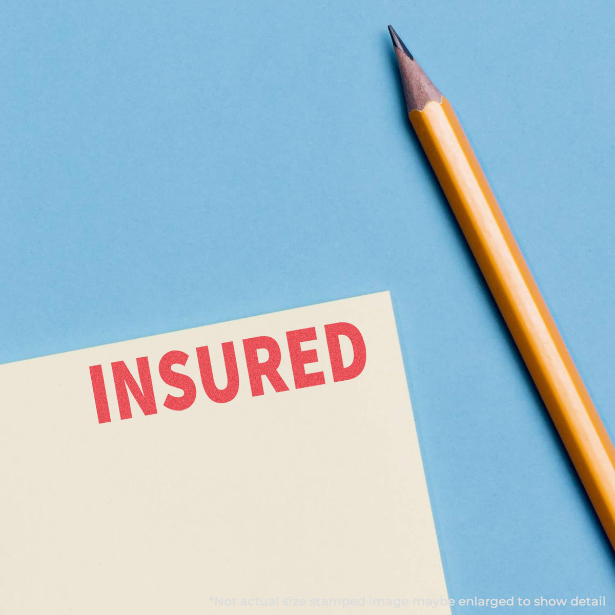"Insured" Xstamper stamp used on filed paperwork