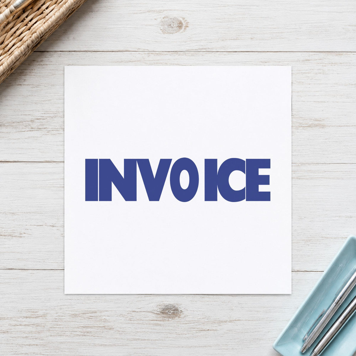 "Invoice" Xstamper No. 1053 stamp shown in everyday handling