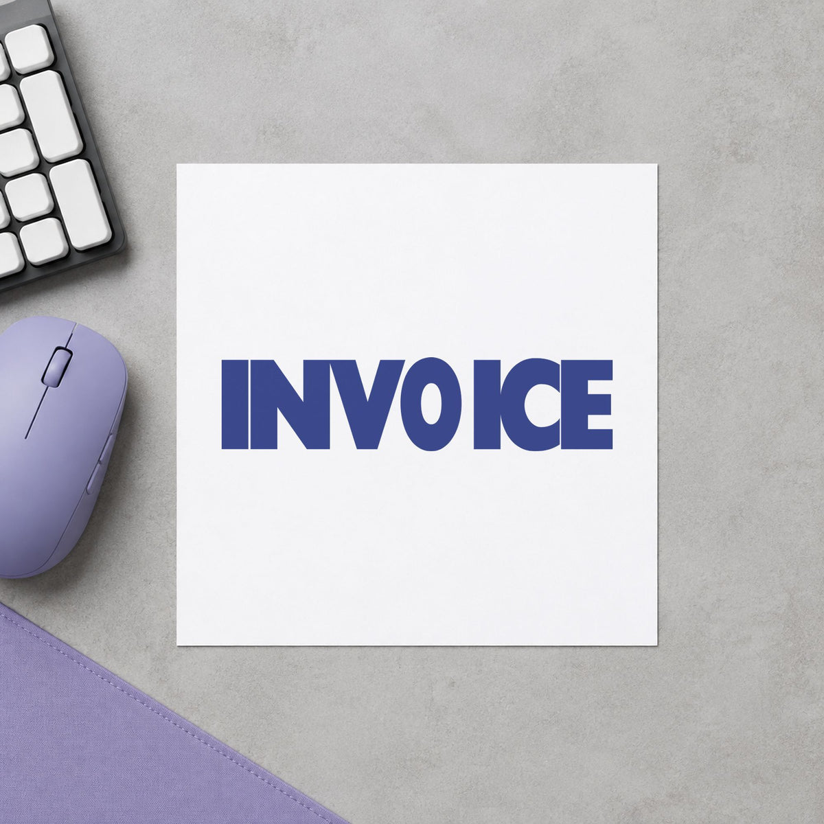 Close view of the "Invoice" mark left by Xstamper No. 1053