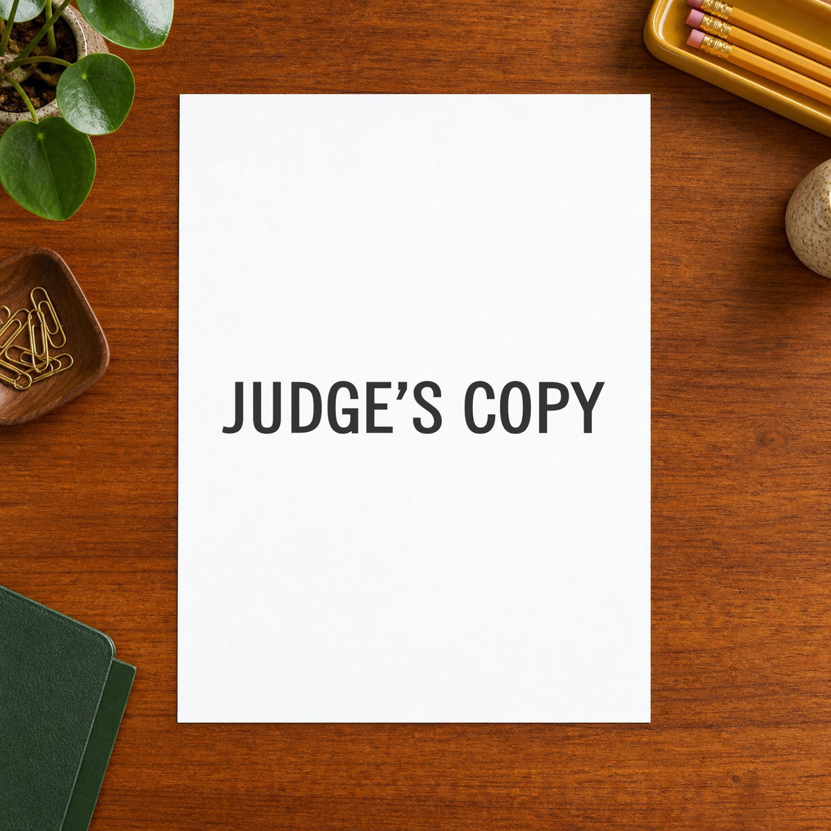 "Judge's copy" imprint on a printed page, Xstamper No. 1815