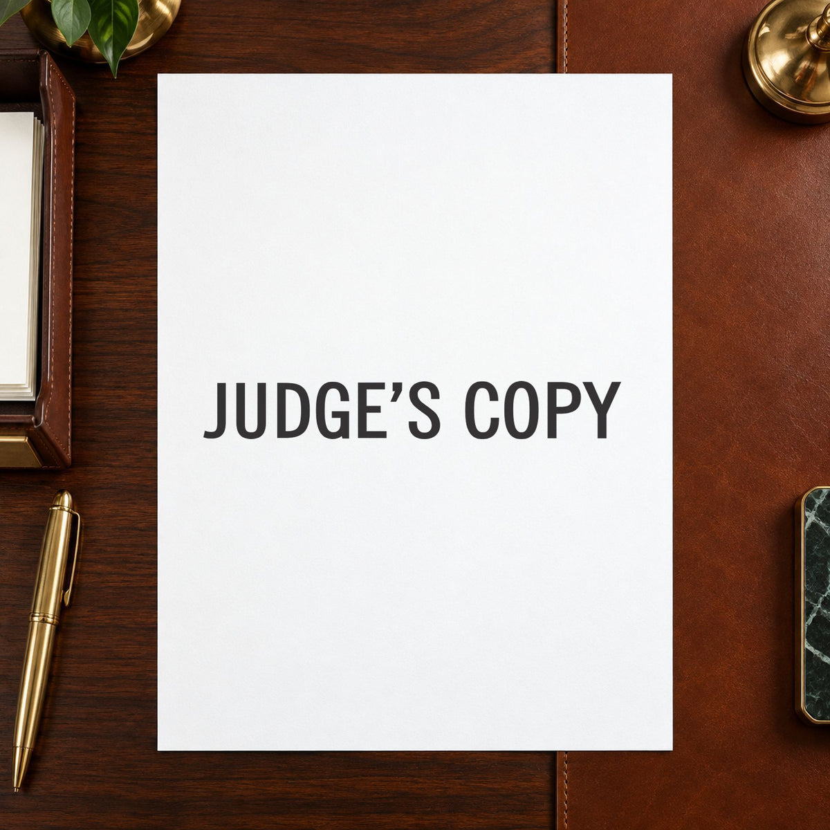 "Judge's copy" Xstamper stamp at work on everyday office paperwork