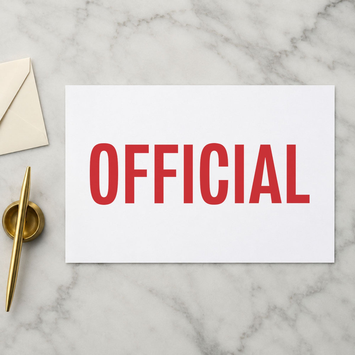 "Official" imprint sized Approximately 1/2 in tall x 1-5/8 in wide on a document page