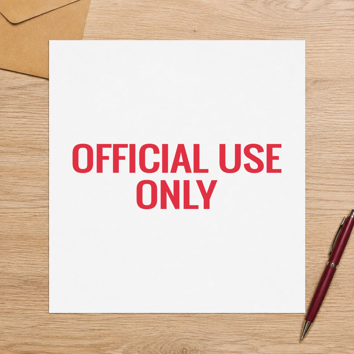 Pre-inked "Official use only" stamp applied to a document, 1/2 x 1-5/8 in impression