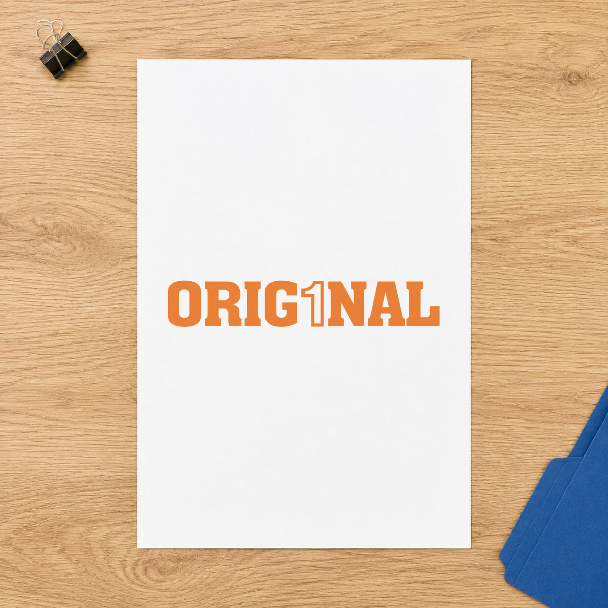 "Orig1Nal" imprint sized Approximately 1/2 in tall x 1-5/8 in wide on a document page