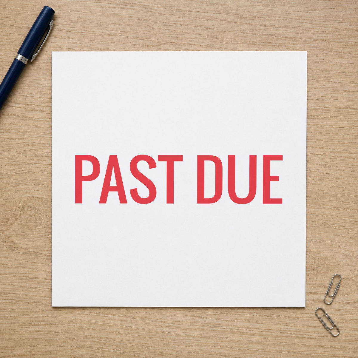 Close view of the "Past due" mark left by Xstamper No. 1362