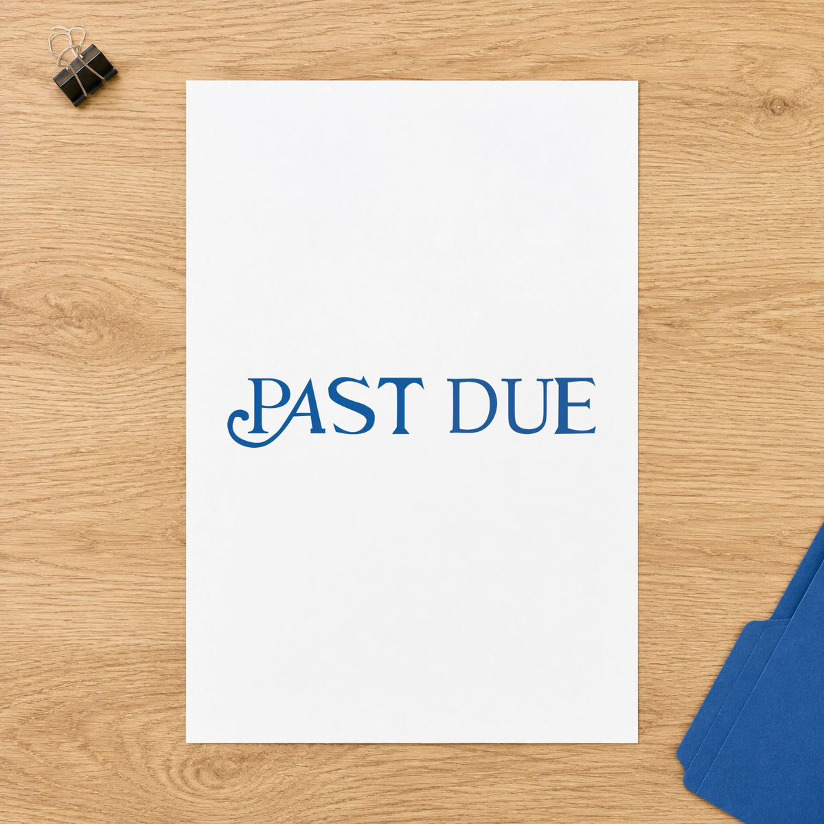 Close view of the "Past due" mark left by Xstamper No. 1157