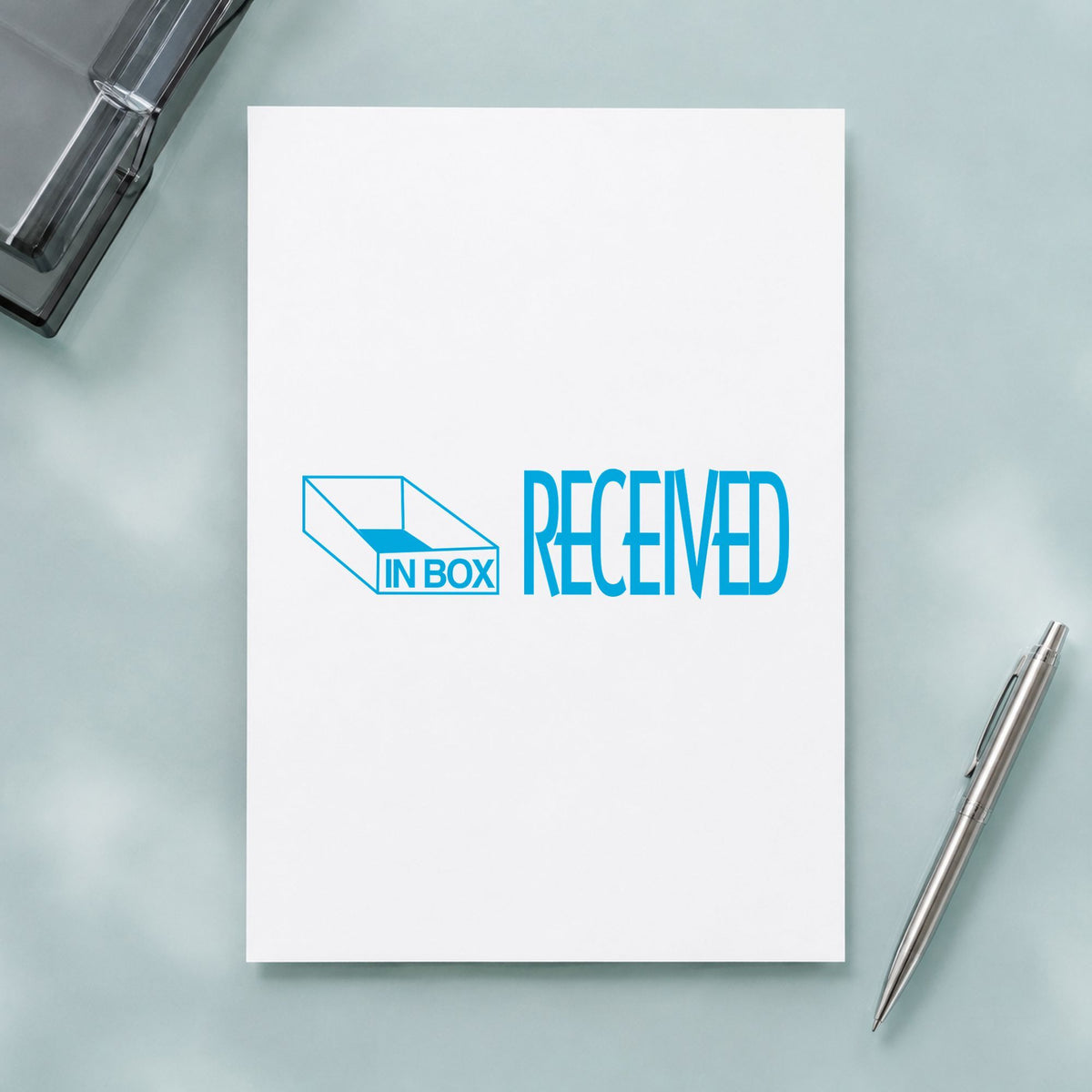 "Received" imprint sized Approximately 1/2 in tall x 1-5/8 in wide on a document page