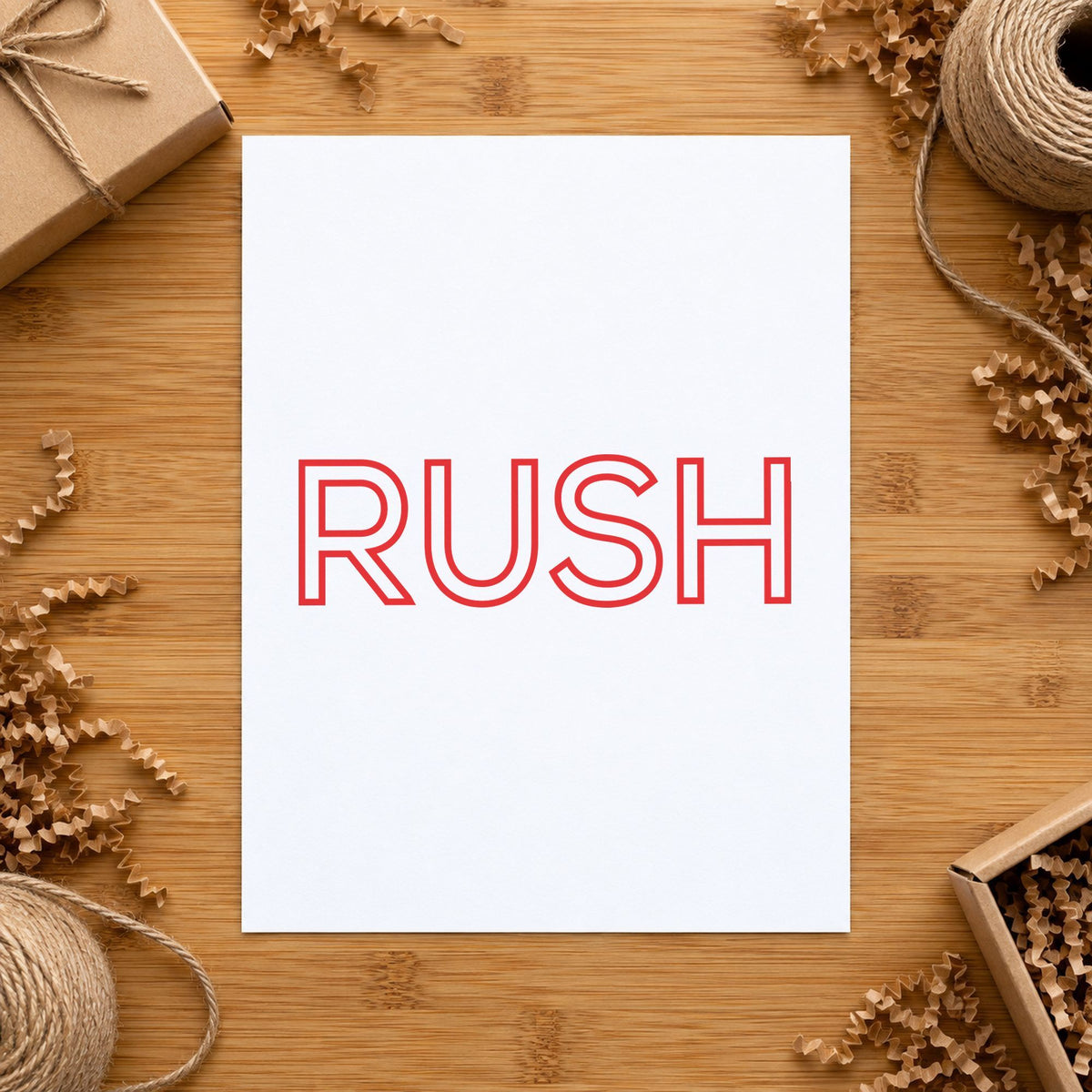 "Rush" Xstamper No. 1004 stamp shown in everyday handling
