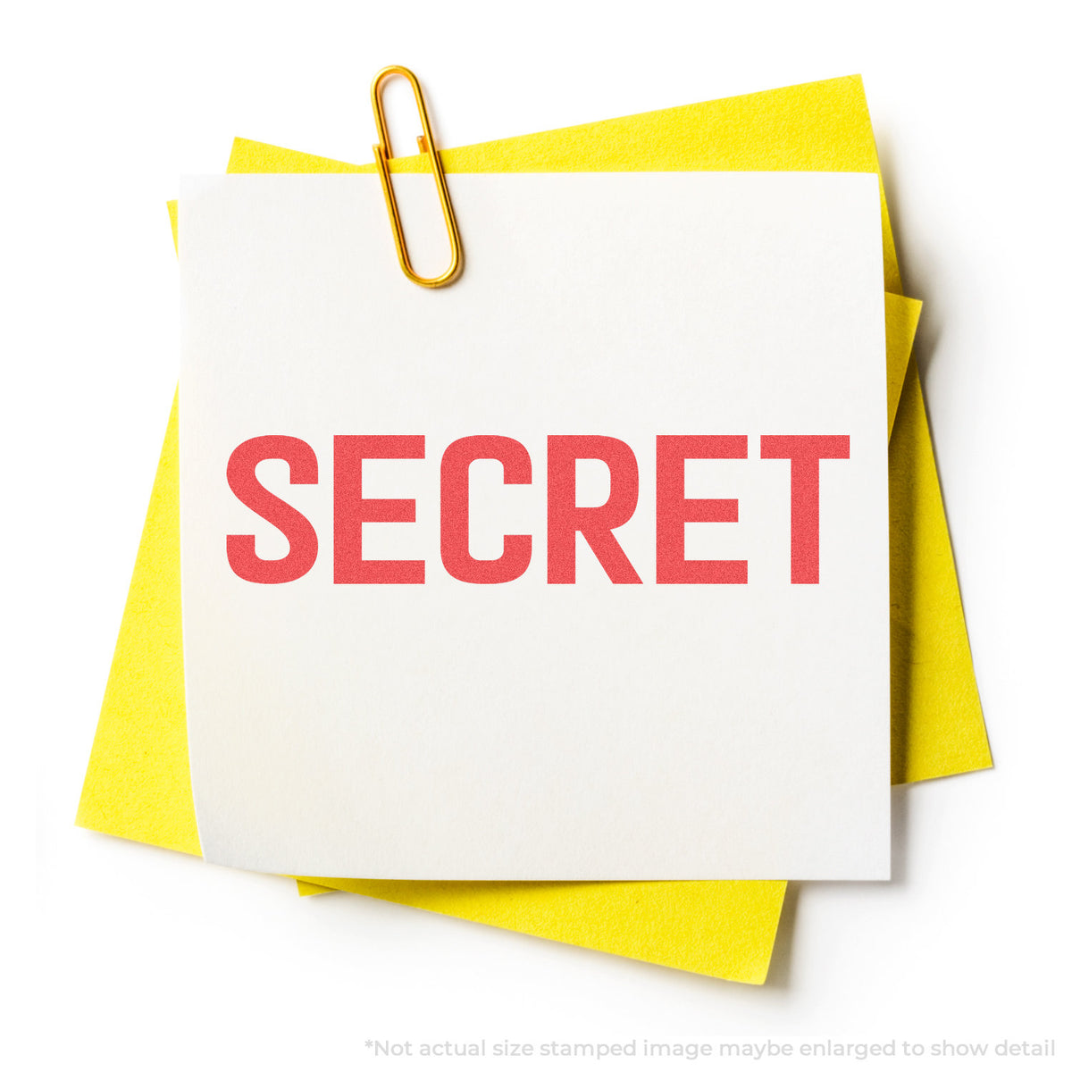 "Secret" stamp and its crisp 1/2 x 1-5/8 in impression on paper