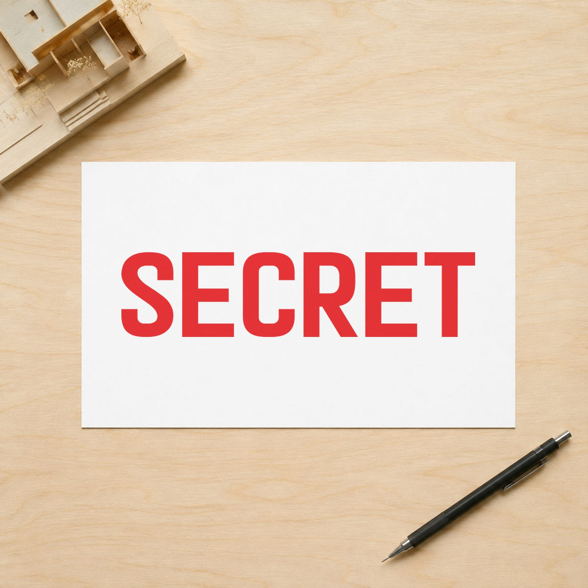 "Secret" imprint on a printed page, Xstamper No. 1136