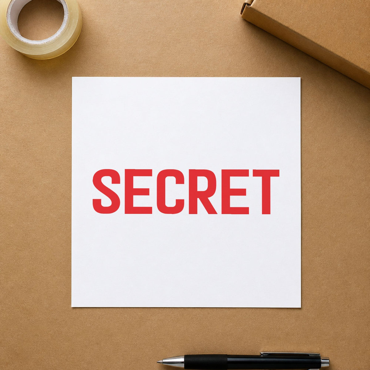 "Secret" stamp pressed on paper, no separate ink pad needed