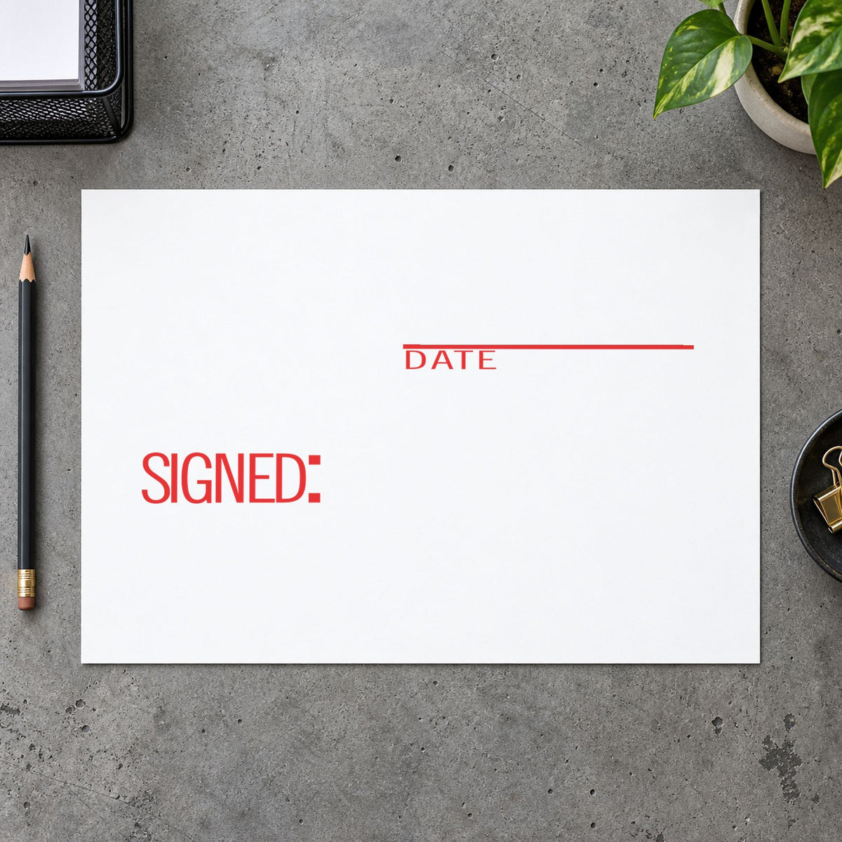 "Signed: date" imprint sized 1/2 x 1-5/8 in on a document page