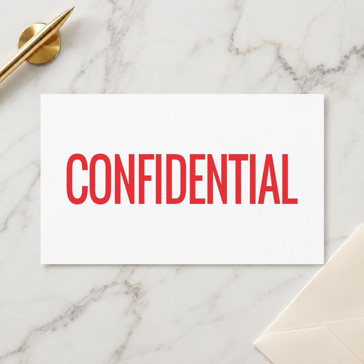 "Confidential" imprint on a printed page, Xstamper No. 3208