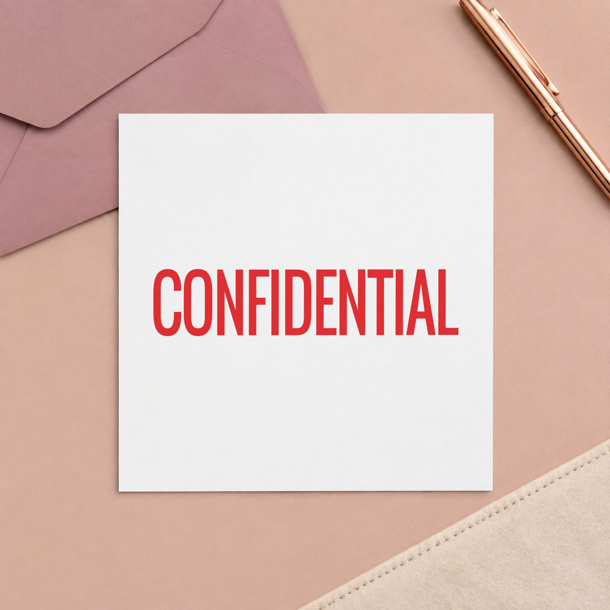 "Confidential" Xstamper stamp at work on everyday office paperwork