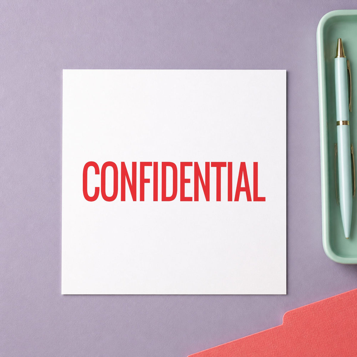 Close view of the "Confidential" mark left by Xstamper No. 3208