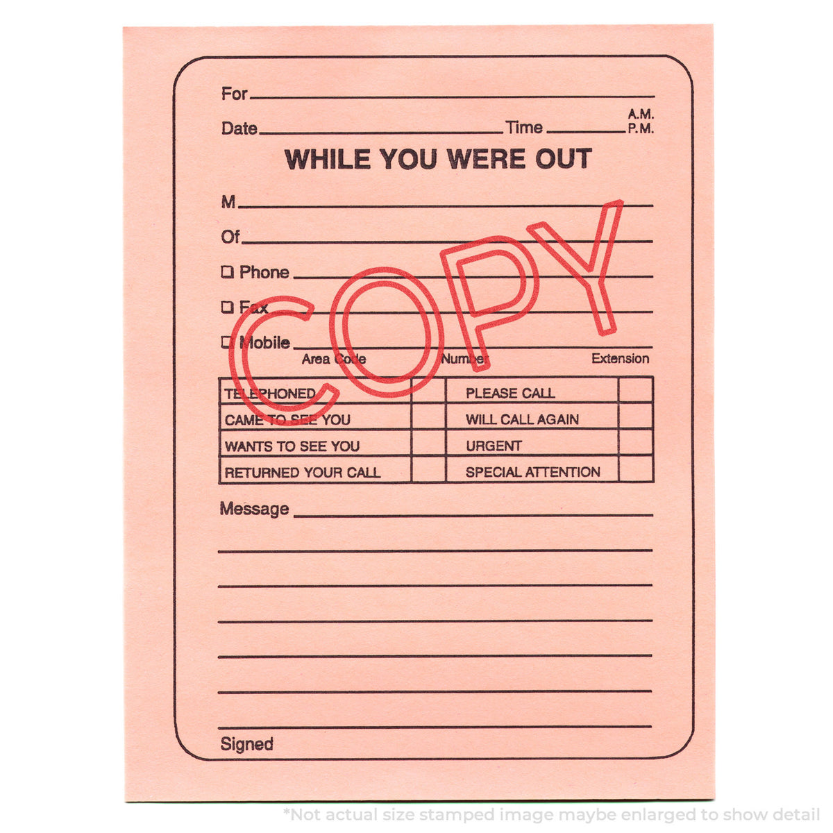 "Copy" Xstamper stamp used on filed paperwork