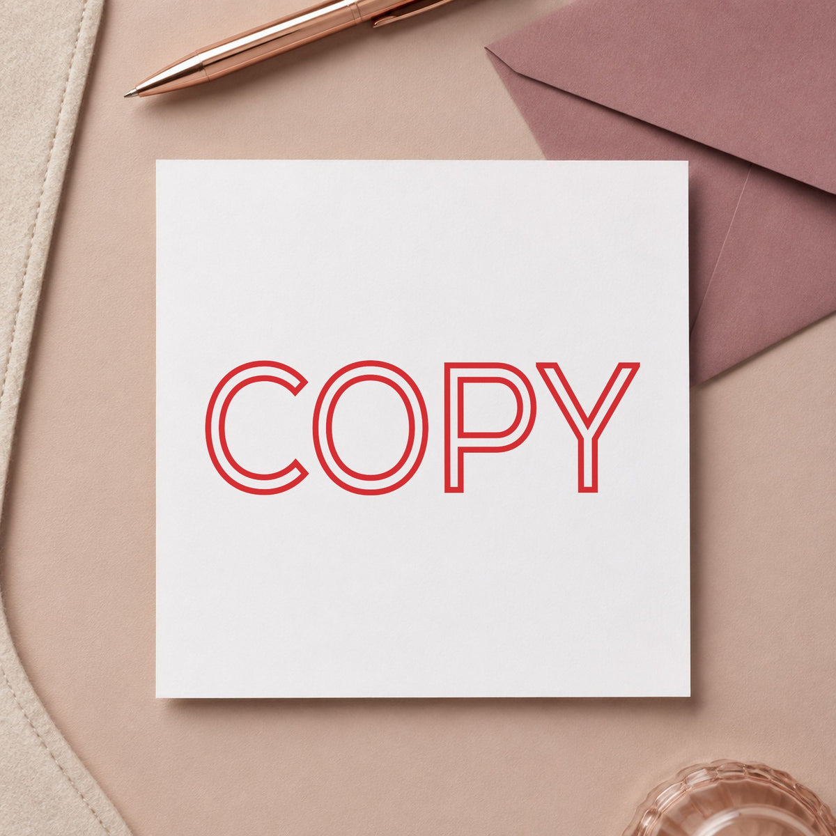 "Copy" imprint on a printed page, Xstamper No. 3278