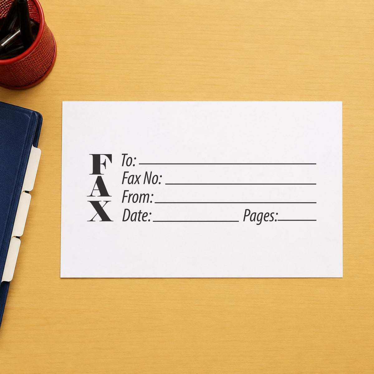 "Fax stamp" Xstamper stamp at work on everyday office paperwork