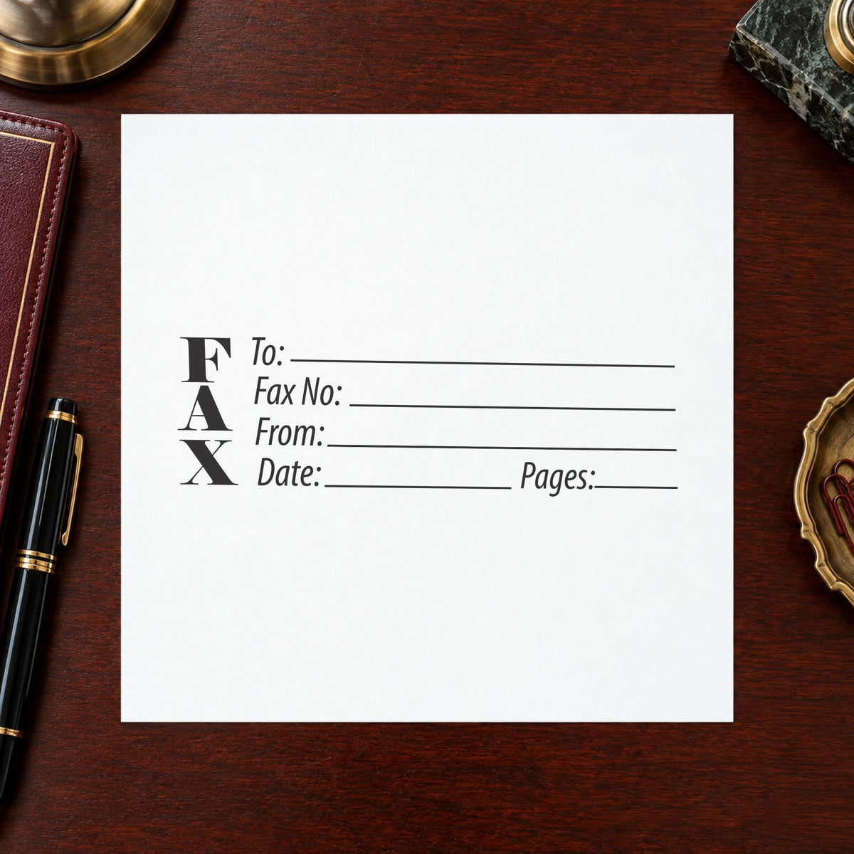 "Fax stamp" imprint sized 7/8 x 2-3/4 in on a document page